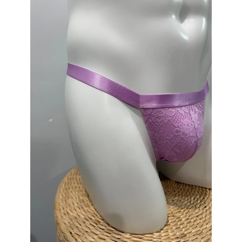 Cosabella Men's Lace Italian Thong Never Say Never Neela Flower Pink Size S